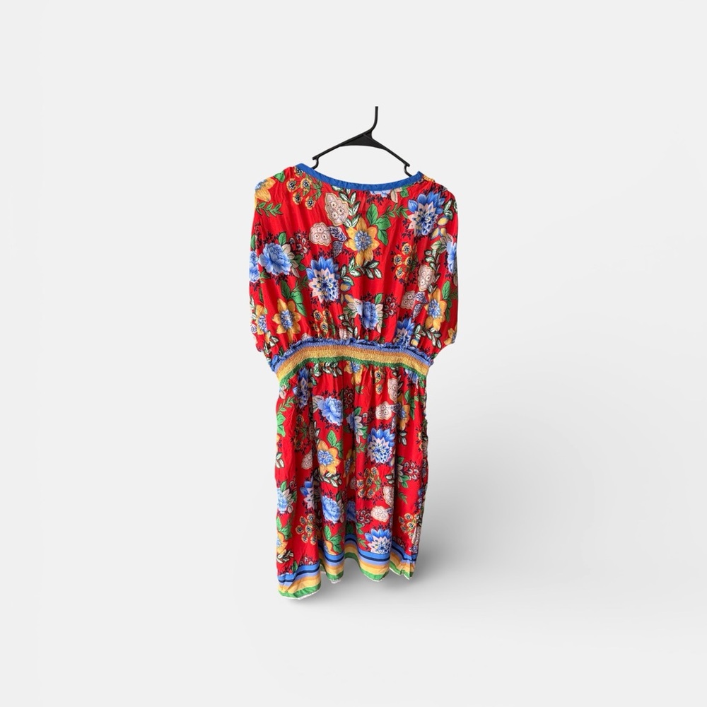 Suzanne Betro Red Floral Midi Dress - Picture 2 of 5